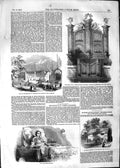 Original Old Antique Print 1852 Inglismaldie Organ James'S Church Mary Squirrel