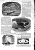 Original Old Antique Print 1852 Great Northern Railway Castor Ship Isle Wight