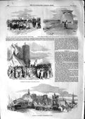Original Old Antique Print 1852 Queen Shrewsbury Railway Station Conway Tubular