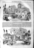 Old Antique Print 1852 Triumphal Arch Pont D'Austerlitz Paris Tuileries 19th