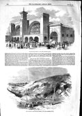 Old Antique Print 1852 King' Cross Terminus Northern Railway Spittal-Gate 19th