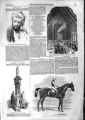 Original Old Antique Print 1852 Noor Gool Chief Momund Tribe Weathergage Horse