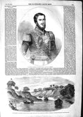 Original Old Antique Print 1852 Don Pedro Emperor Brazil Loodianah Gordo 19th