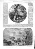 Old Antique Print 1852 Fountain North Transept Crystal Palace Hyde Park 19th