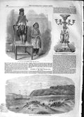 Original Old Antique Print 1852 Boy Girl Earthmen Tribe Port Natal Mail Shi 19th