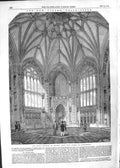 Original Old Antique Print 1852 Great Octagon Central Hall Houses Parliament