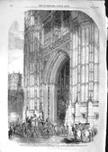 Original Old Antique Print 1852 Parliament Queen Victoria Tower House Lords
