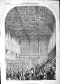 Original Old Antique Print 1852 Architecture Victoria Gallery House Lords 19th