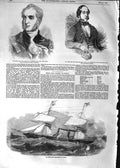 Old Antique Print 1852 Mail Ship La Plata Marquis Salisbury Trollope Bart 19th