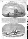 Original Old Antique Print 1852 John Franklin Isabel Ship Talbot Baffin Es 19th