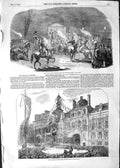 Original Old Antique Print 1852 Proclamation Empire Hotel Ville Paris St. Cloud