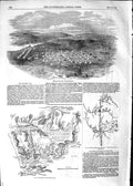 Original Old Antique Print 1852 British Camp Kaffir War Map Wache-E Victorian