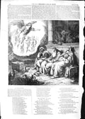 Original Old Antique Print 1852 Bankers Clerk Christmas Day Grocers Shop Scene