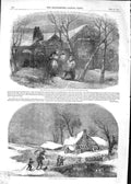 Original Old Antique Print 1852 Christianity Scene Dream Three Holy Kings Bible