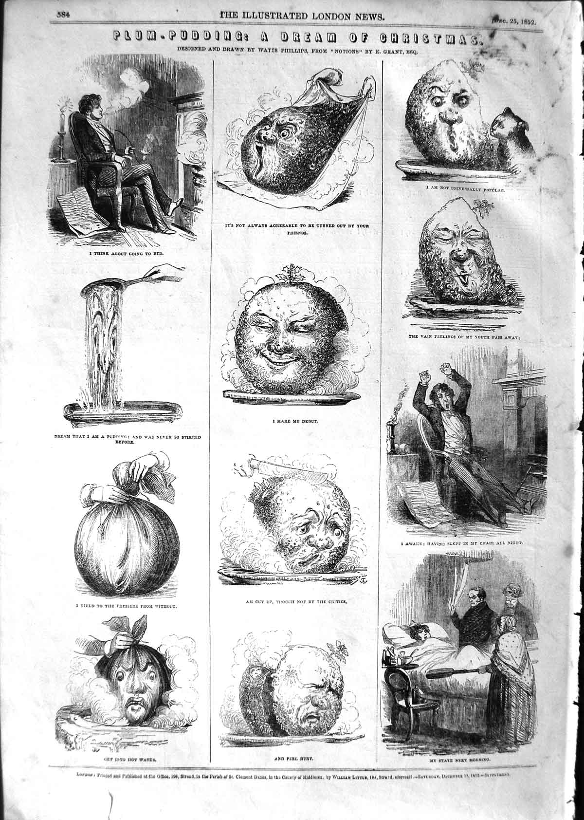 Original Old Antique Print 1852 Sheet Music New Year Charles Mackay Victorian