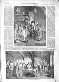 Old Antique Print 1852 Fine Art Hemsley O'Neill Family Painting Academy 19th
