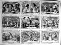 Original Old Antique Print 1853 Damaged Scene Christmas Pantomimes Victorian