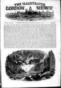 Original Old Antique Print 1853 Terrific Explosion Calf Man Cliffs Rock 19th