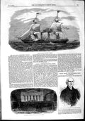 Original Old Antique Print 1853 Cunard Steam Ship Arabia Theatre Jersey 19th
