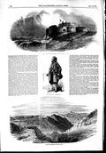 Original Old Antique Print 1853 Sandown Castle Kent Vladika Montenegro Cattaro