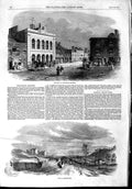 Original Old Antique Print 1853 Town Wellington Somerset Railway Paris Train