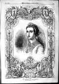 Original Old Antique Print 1853 Portrait Empress French Eugenie Napoleon 19th