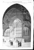 Old Antique Print 1853 Houses Parliament Westminster Hall Stephen'S Porch 19th