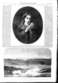 Original Old Antique Print 1853 Mountains Thermopyle Lear Lady Portrait Sant
