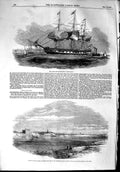 Original Old Antique Print 1853 Australian Clipper Ship Marco Polo Palac 19th
