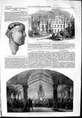 Old Antique Print 1853 Macbeth Princess Theatre Knebworth Wax Tomb Cuma 19th