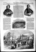 Original Old Antique Print 1853 Frith Ravel Earl Brownlow Curling Croxteth Hall