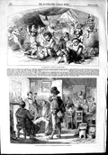 Original Old Antique Print 1853 Drowning Shamrock St. Patrick'S Day Ireland