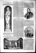 Old Antique Print 1853 Statue Helen Webster Hall House Heidegger Richmond 19th