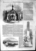 Original Old Antique Print 1853 Poultry-Cross Salisbury Seaham Church Porter