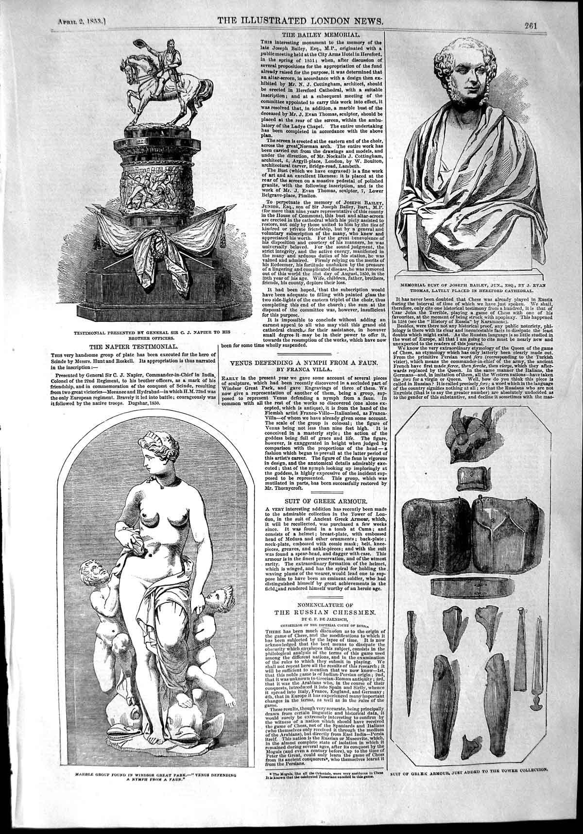 Old Antique Print 1853 Bust Joseph Bailey Marble Windsor Ericsson Engine 19th