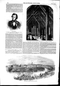 Original Old Antique Print 1853 John Ellis Church Otaki New Zealand Chris 19th