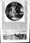 Original Old Antique Print 1853 Lytham Common Lancashire Donkeys May-Day Trees