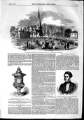 Old Antique Print 1853 Benjamin Oliveira Grammar King School Bromsgrove 19th