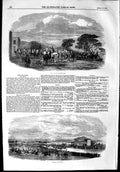 Original Old Antique Print 1853 Hunting Croxton Park Races Hounds Dogs Victorian