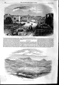 Original Old Antique Print 1853 View Auckland New Zealand Pietermaritzbur 19th