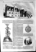 Original Old Antique Print 1853 Collegiate Cuddeson Isaac Newton George Brown