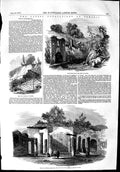 Original Old Antique Print 1853 Gate Stabia Pompeii Excavations Arch Victorian