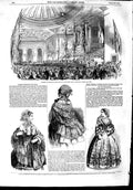 Old Antique Print 1853 Banquet Stowe Music-Hall Edinburgh Paris Fashion 19th