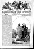 Original Old Antique Print 1853 Scene Walk Emmaus Men Warren 19th
