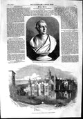 Original Old Antique Print 1853 Bust Duke Wellington Harlaxton House G Victorian