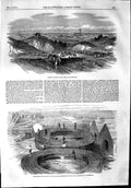 Original Old Antique Print 1853 Belgian Irish Telegraph Manufactory Sunderland