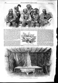 Original Old Antique Print 1853 Malegawa Temple Ceylon Tooth Buddhu Bowlegs