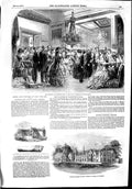 Original Old Antique Print 1853 Countess Clarendon Ball Downing Street Diocesan