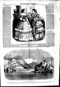 Original Old Antique Print 1853 Paris Fashion Ships Chusan Surrey Zoological