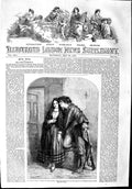 Old Antique Print 1853 Street Scene Spain Man Lady Romance John Absolon 19th